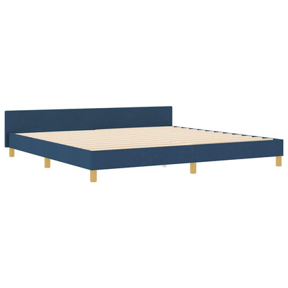 Struttura del letto con testiera Blu 200 x 200 cm Tessuto | homemem39
