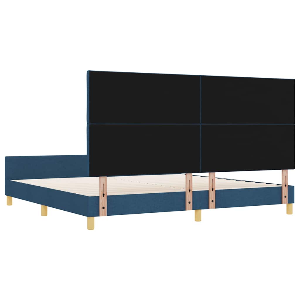 Struttura del letto con testiera Blu 200 x 200 cm Tessuto | homemem39