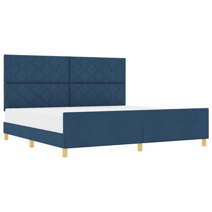 Struttura del letto con testiera Blu 200 x 200 cm Tessuto - homemem39