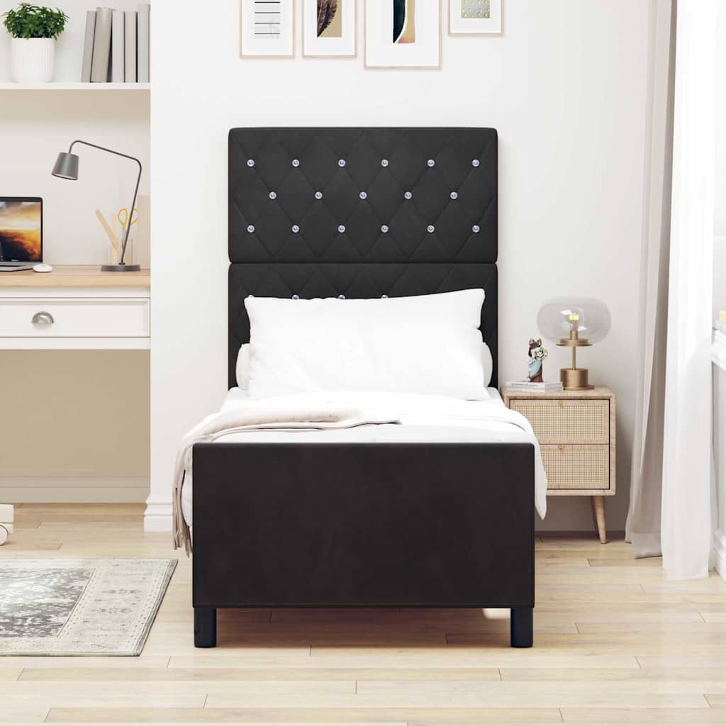 Struttura del letto con testiera Nero 80 x 200 cm Velluto - homemem39
