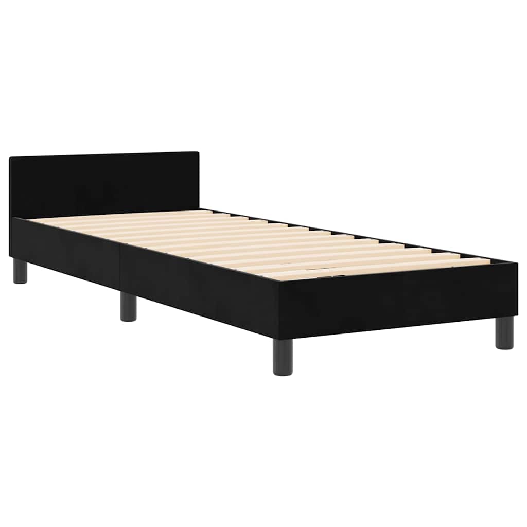 Struttura del letto con testiera Nero 80 x 200 cm Velluto