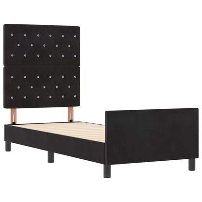 Struttura del letto con testiera Nero 80 x 200 cm Velluto
