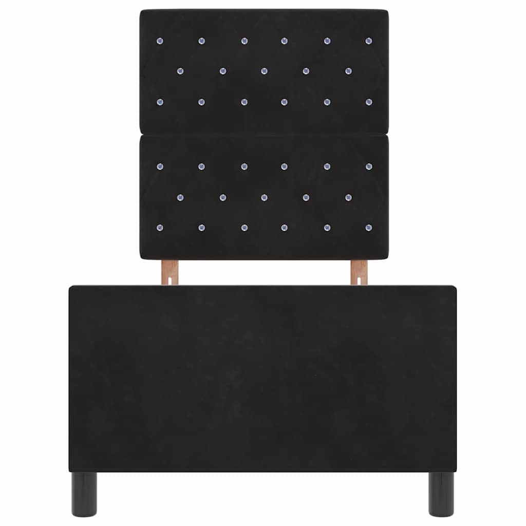 Struttura del letto con testiera Nero 80 x 200 cm Velluto