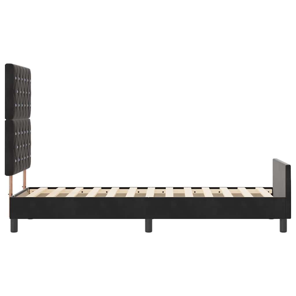 Struttura del letto con testiera Nero 80 x 200 cm Velluto