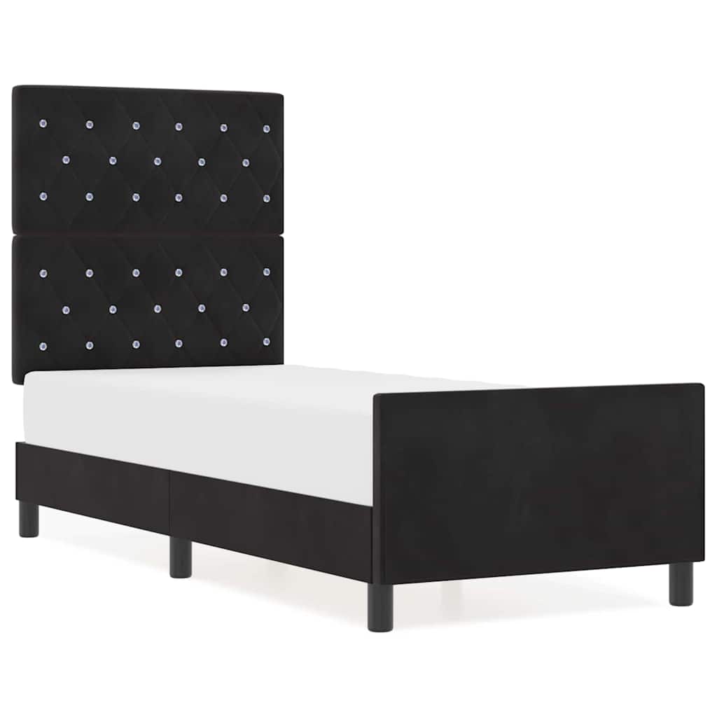 Struttura del letto con testiera Nero 80 x 200 cm Velluto