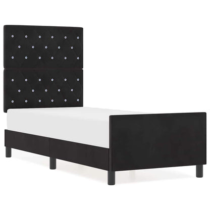 Struttura del letto con testiera Nero 80 x 200 cm Velluto