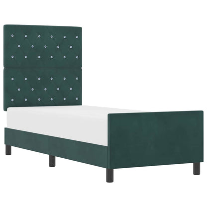 Struttura del letto Verde scuro 80 x 200 cm Velluto - homemem39