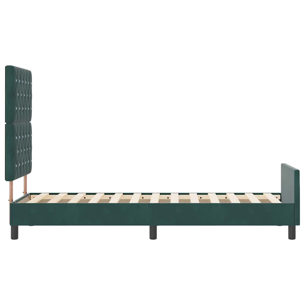 Struttura del letto Verde scuro 80 x 200 cm Velluto