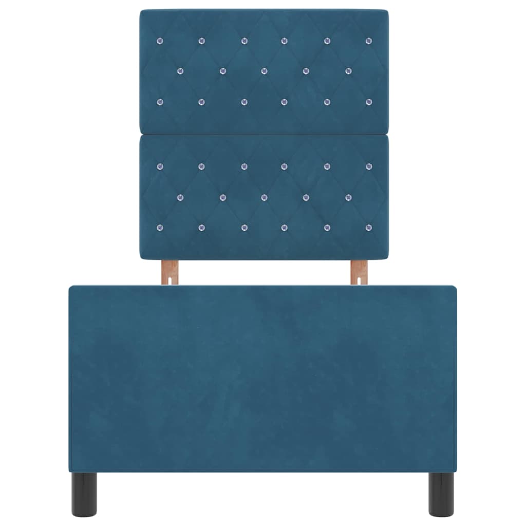 Struttura del letto con testiera Blu scuro 80 x 200 cm Velluto - homemem39