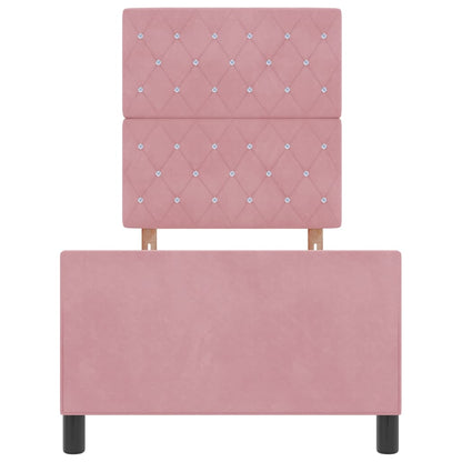 Letto a molle con testiera Rosa 80 x 200 cm Velluto | homemem39