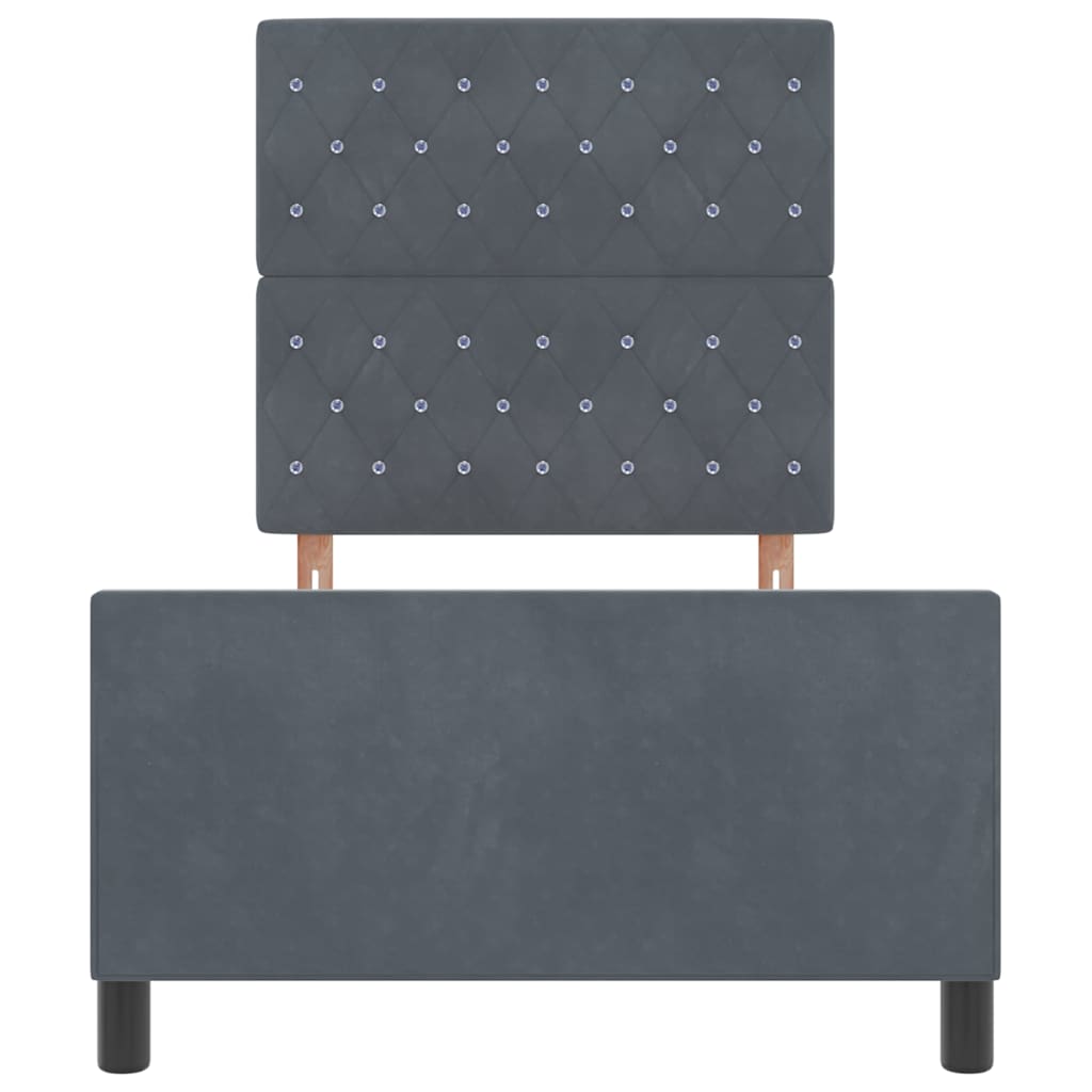 Letto a molle con testiera Grigio scuro 90 x 190 cm Velluto | homemem39