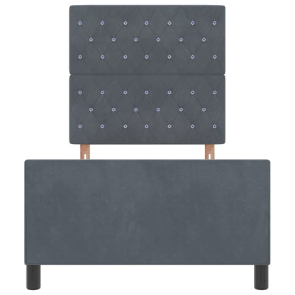 Letto a molle con testiera Grigio scuro 90 x 190 cm Velluto | homemem39
