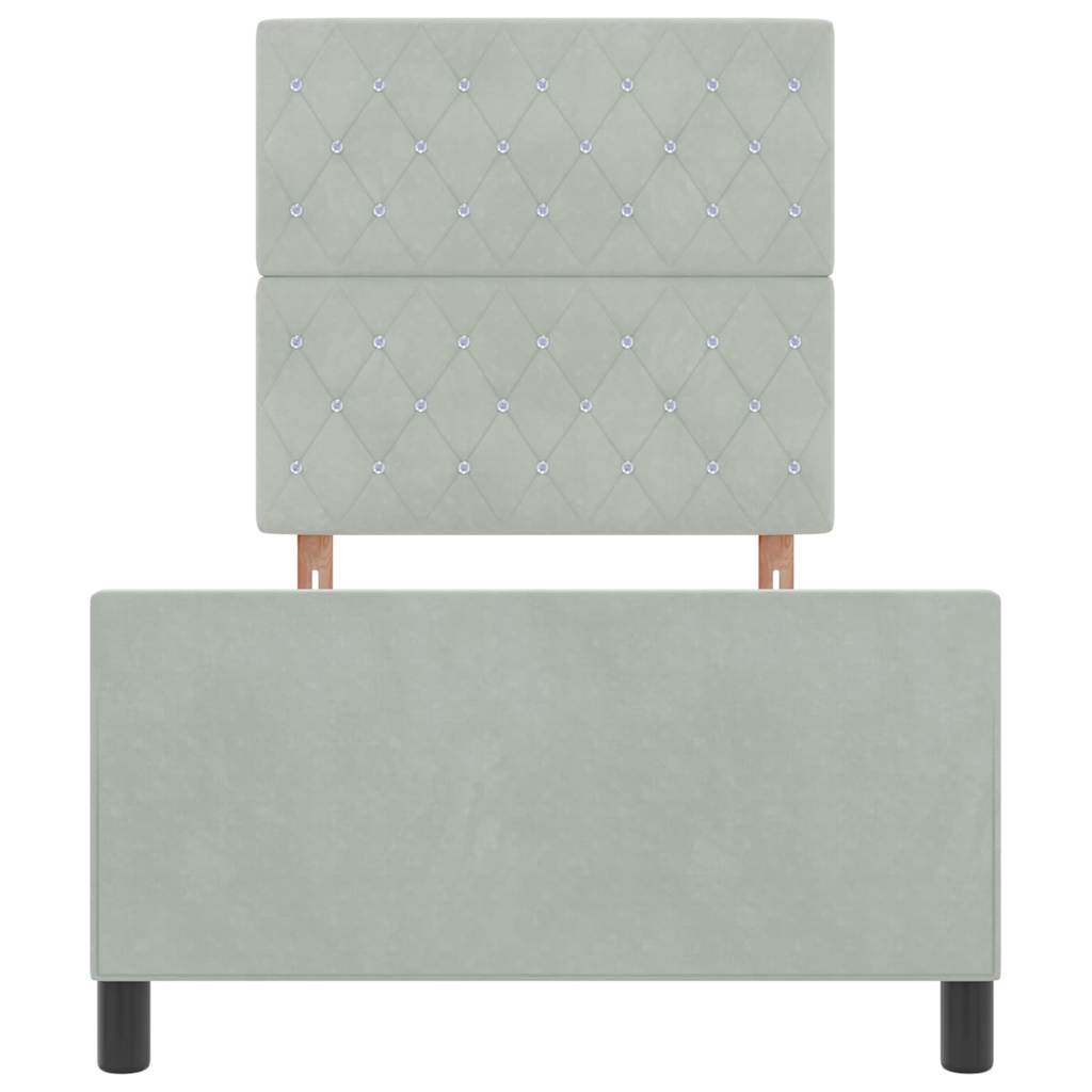 Struttura del letto Grigio chiaro 90 x 200 cm Velluto - homemem39