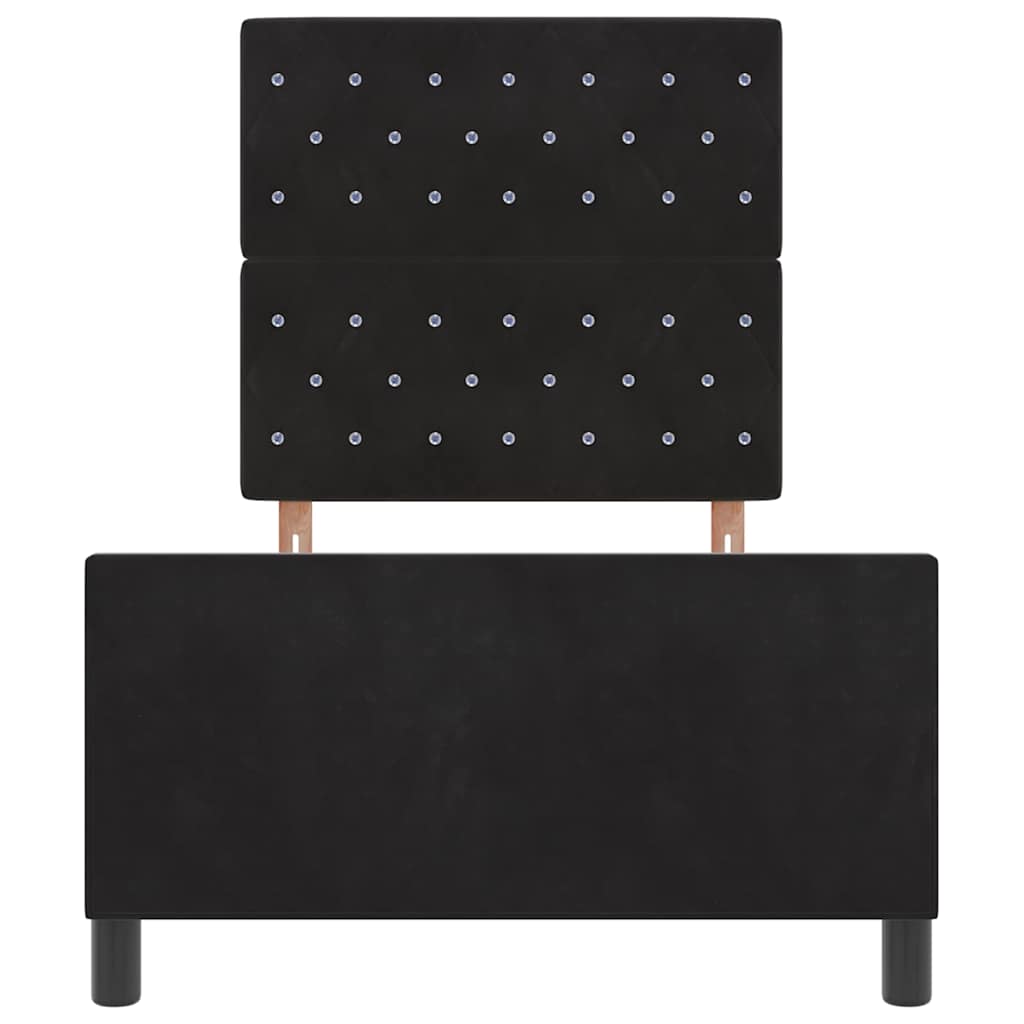 Struttura del letto con testiera Nero 90 x 200 cm Velluto