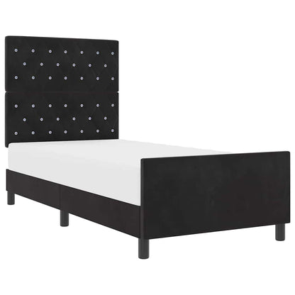 Struttura del letto con testiera Nero 90 x 200 cm Velluto