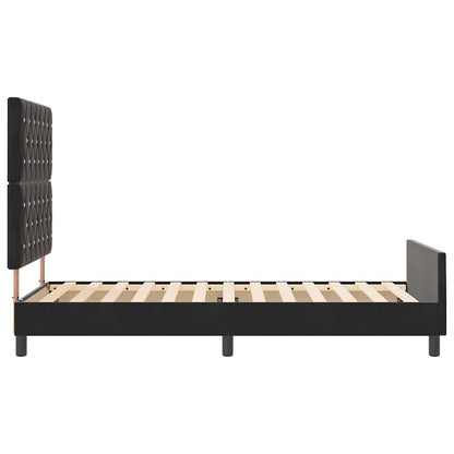 Struttura del letto con testiera Nero 90 x 200 cm Velluto