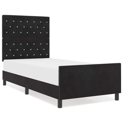 Struttura del letto con testiera Nero 90 x 200 cm Velluto