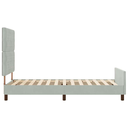 Letto a molle con testiera Grigio chiaro 100 x 200 cm Velluto