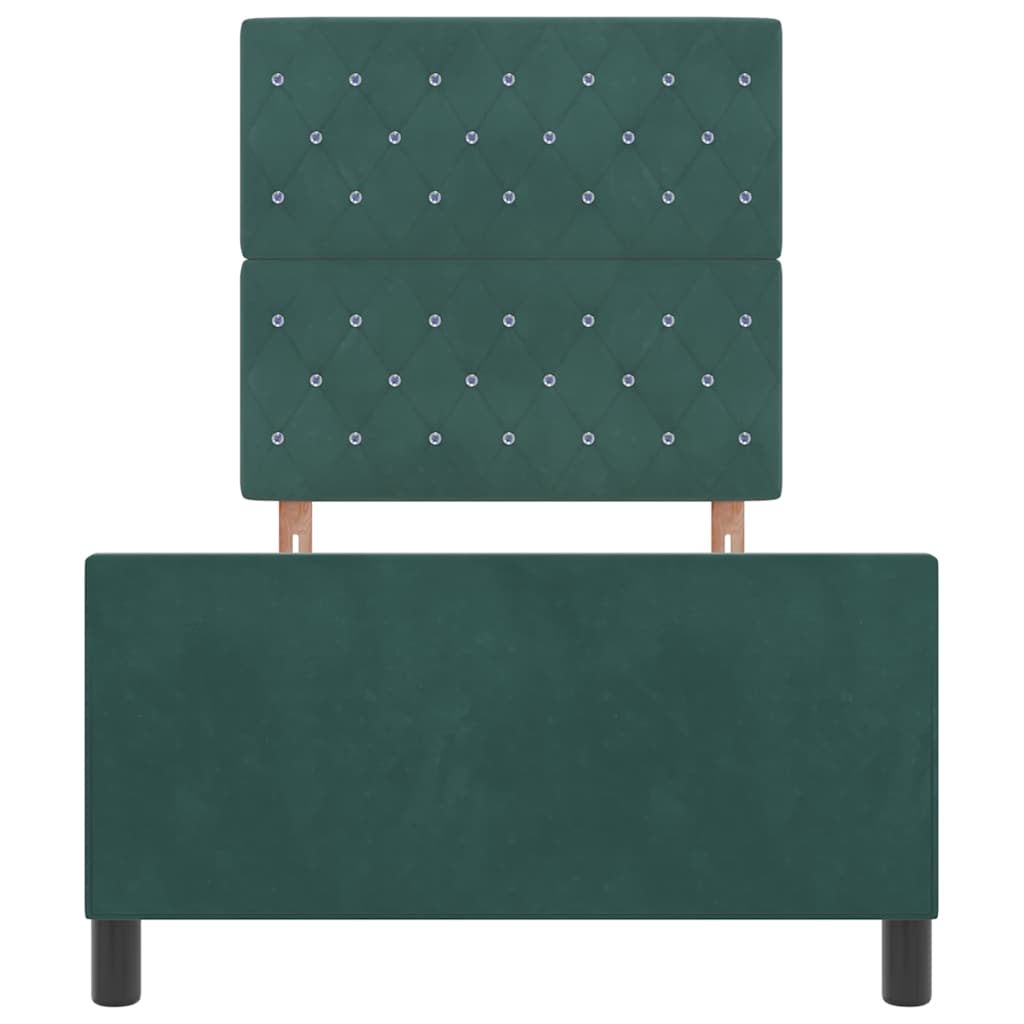 Struttura del letto Verde scuro 100 x 200 cm Velluto - homemem39