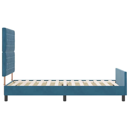 Letto a molle con testiera Blu Scuro 100 x 200 cm Velluto