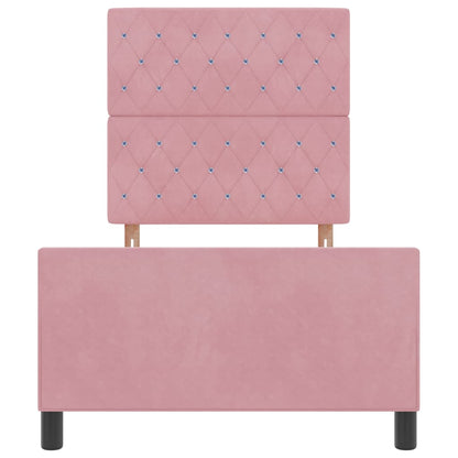 Letto a molle con testiera Rosa 100 x 200 cm Velluto