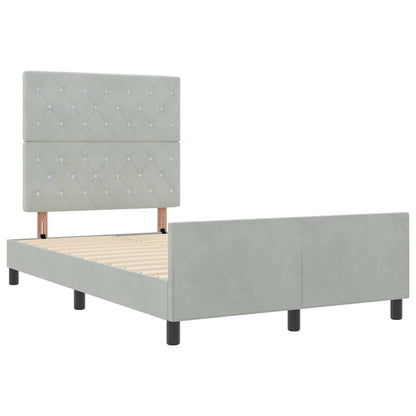 Struttura del letto Grigio chiaro 120 x 190 cm Velluto - homemem39