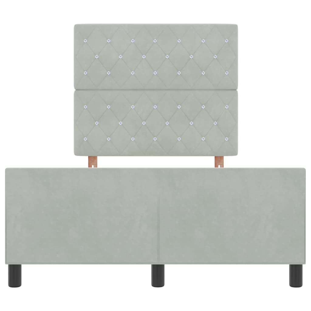 Struttura del letto Grigio chiaro 120 x 190 cm Velluto - homemem39