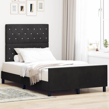 Struttura del letto con testiera Nero 120 x 190 cm Velluto