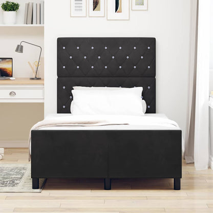 Struttura del letto con testiera Nero 120 x 190 cm Velluto