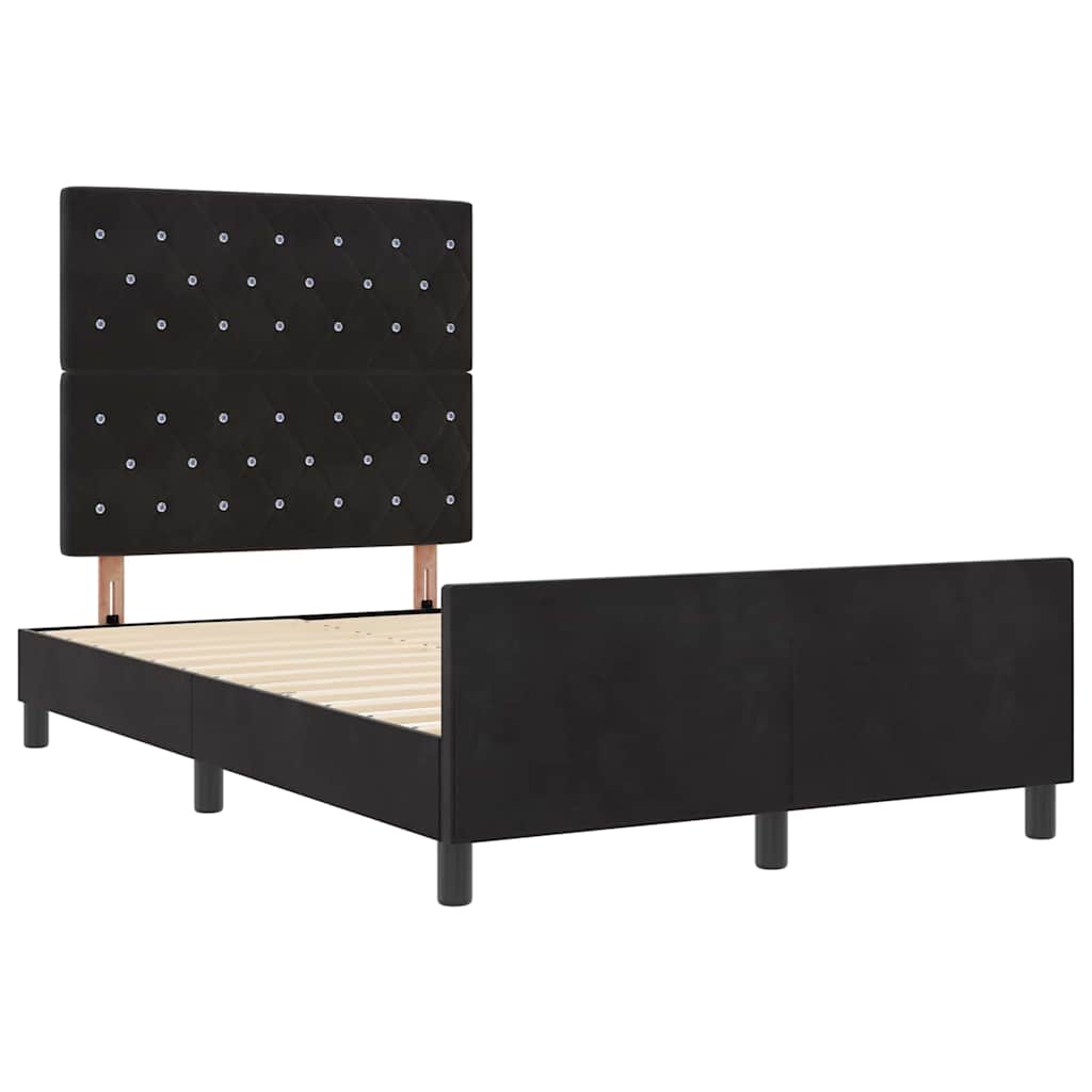 Struttura del letto con testiera Nero 120 x 190 cm Velluto