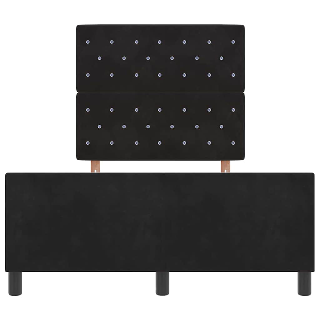 Struttura del letto con testiera Nero 120 x 190 cm Velluto