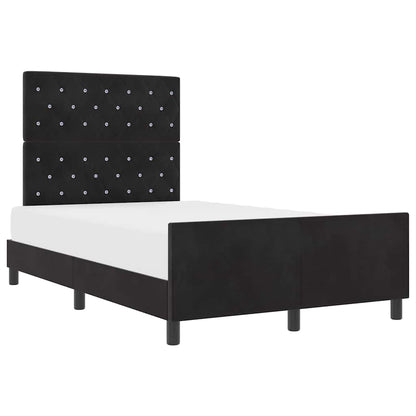 Struttura del letto con testiera Nero 120 x 190 cm Velluto