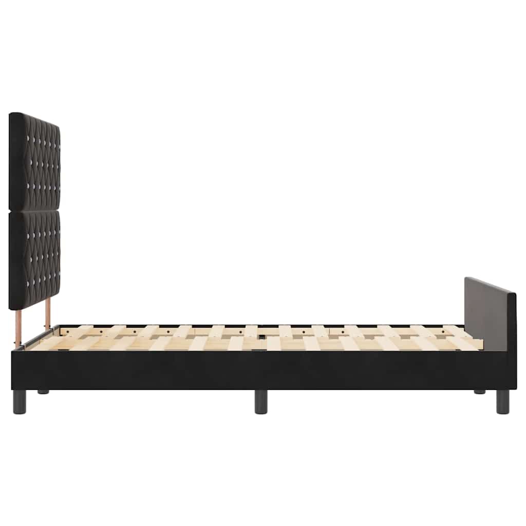 Struttura del letto con testiera Nero 120 x 190 cm Velluto