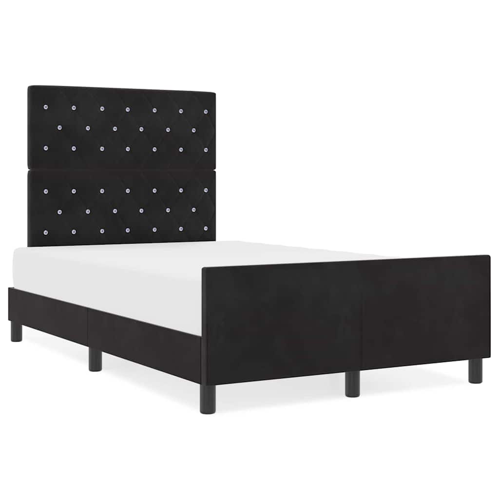 Struttura del letto con testiera Nero 120 x 190 cm Velluto