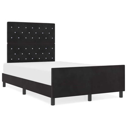 Struttura del letto con testiera Nero 120 x 190 cm Velluto