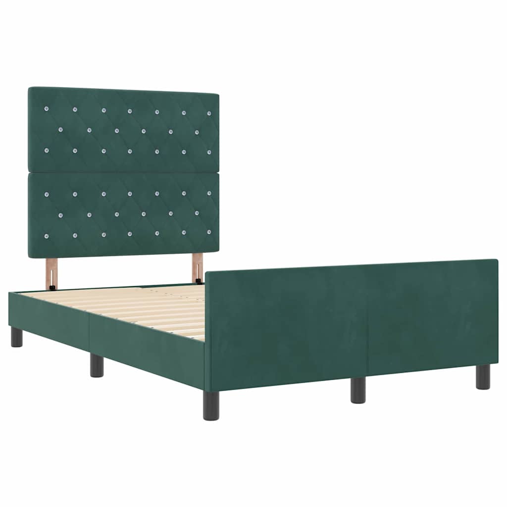 Struttura del letto Verde scuro 120 x 190 cm Velluto - homemem39
