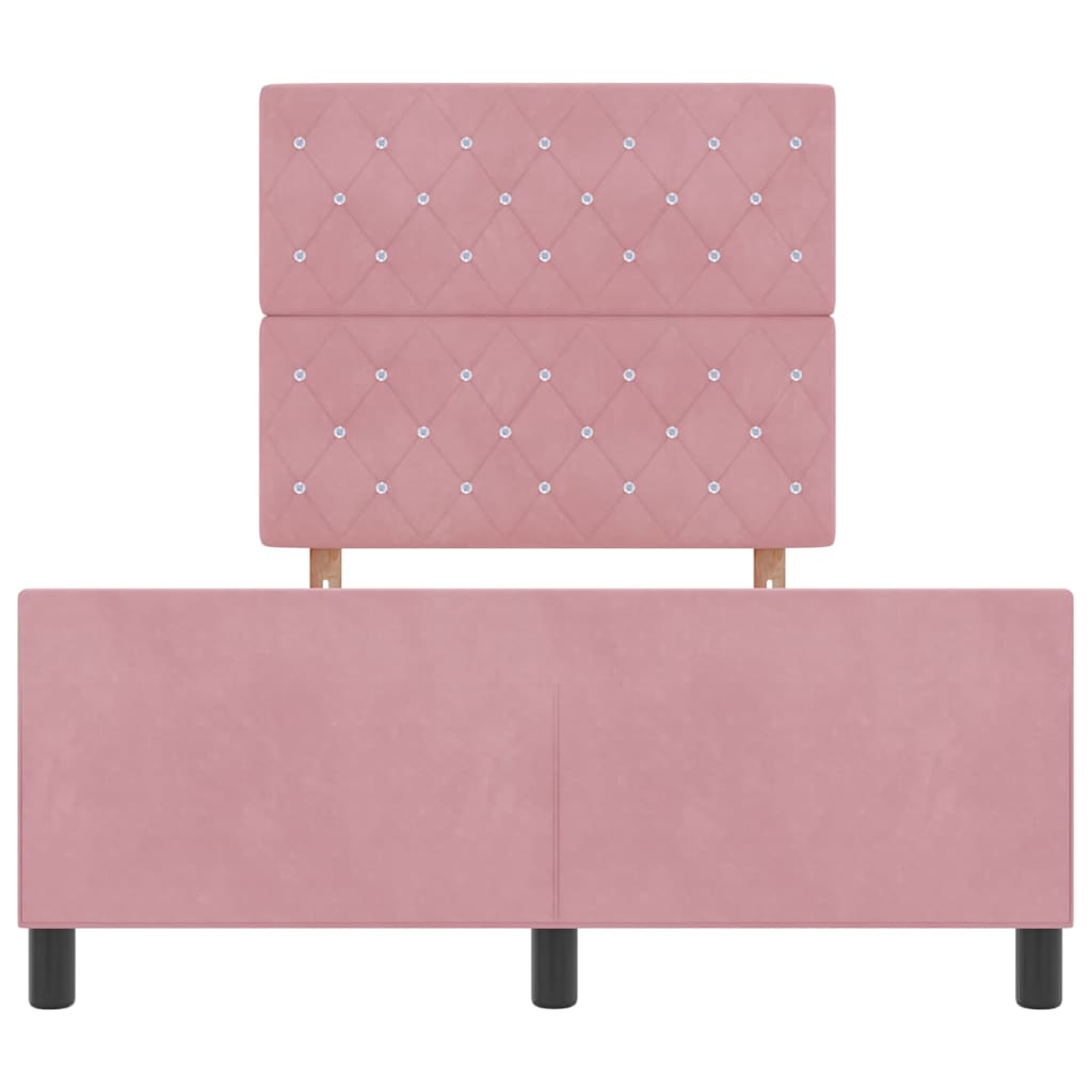 Letto a molle con testiera Rosa 120 x 200 cm Velluto