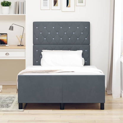 Struttura del letto Grigio scuro 120 x 200 cm Velluto