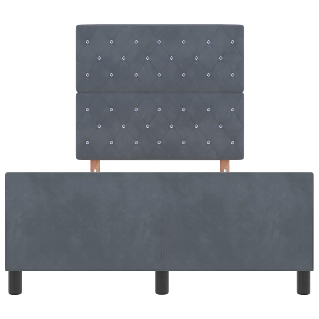 Struttura del letto Grigio scuro 120 x 200 cm Velluto - homemem39
