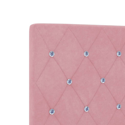 Letto a molle con testiera Rosa 120 x 200 cm Velluto