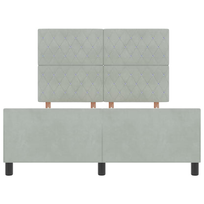 Letto a molle con testiera Grigio chiaro 140 x 190 cm Velluto