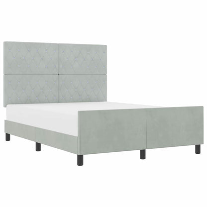 Struttura del letto Grigio chiaro 140 x 190 cm Velluto - homemem39