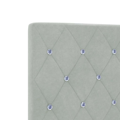 Letto a molle con testiera Grigio chiaro 140 x 200 cm Velluto | homemem39