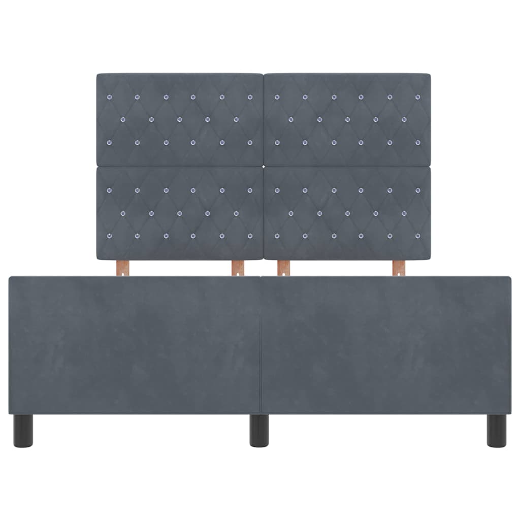Struttura del letto Grigio scuro 140 x 200 cm Velluto