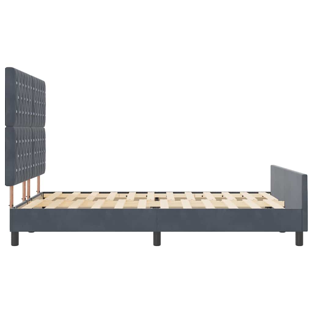 Struttura del letto Grigio scuro 140 x 200 cm Velluto