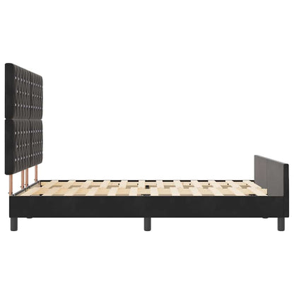 Struttura del letto con testiera Nero 140 x 200 cm Velluto
