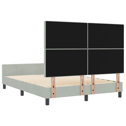 Struttura del letto Grigio chiaro 160 x 200 cm Velluto - homemem39