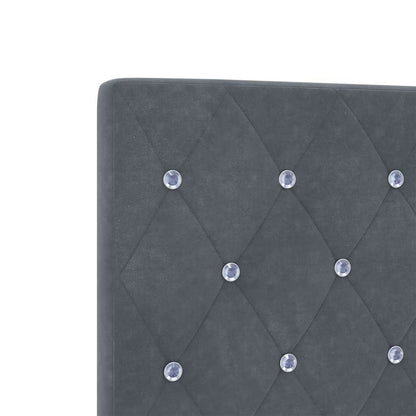 Letto a molle con testiera Grigio scuro 160 x 200 cm Velluto | homemem39