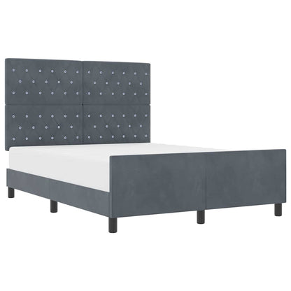 Struttura del letto Grigio scuro 160 x 200 cm Velluto