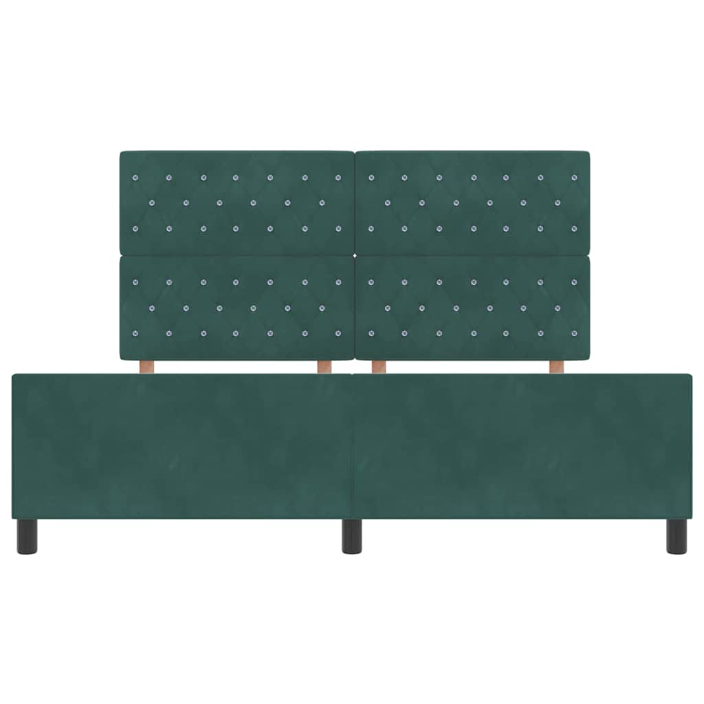 Struttura del letto Verde scuro 180 x 200 cm Velluto
